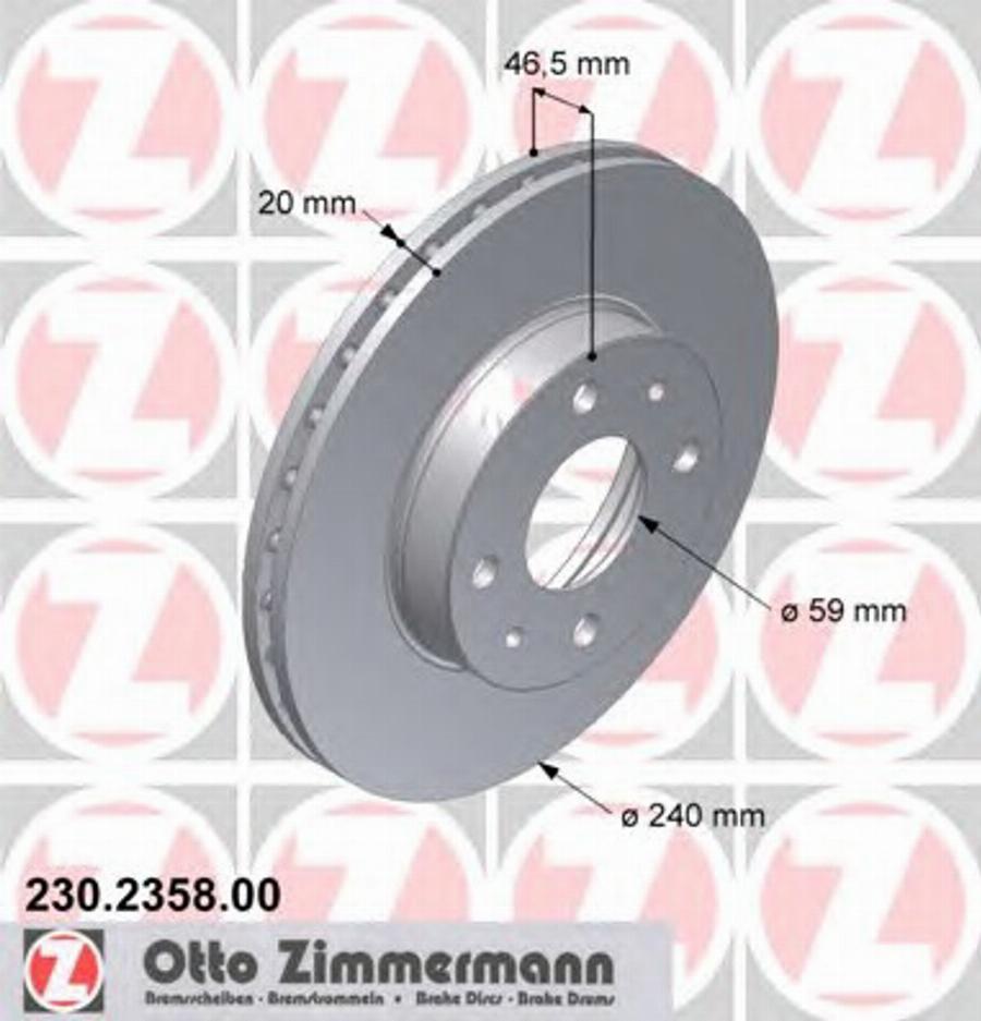 Zimmermann 230235800 - Bremžu diski www.autospares.lv