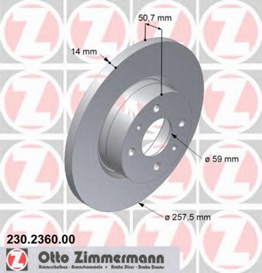 Zimmermann 230236000 - Bremžu diski www.autospares.lv