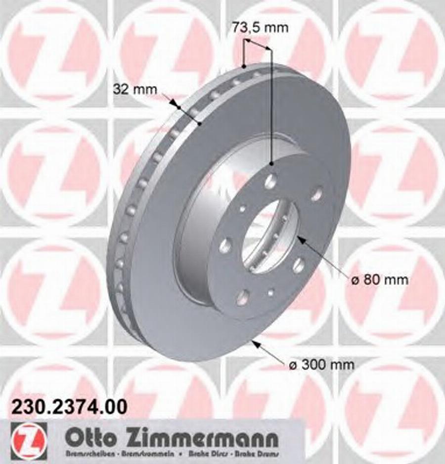 Zimmermann 230.2374.00 - Bremžu diski www.autospares.lv