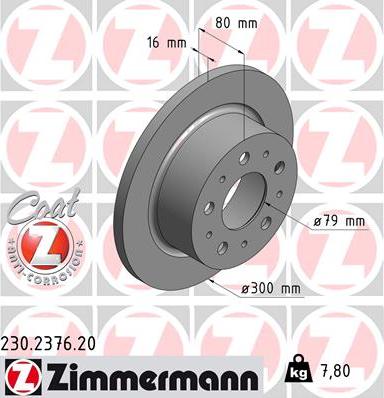 Zimmermann 230.2376.20 - Brake Disc www.autospares.lv