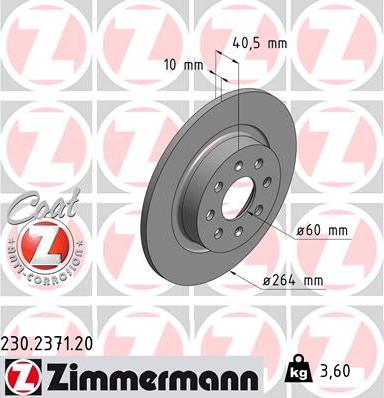 Zimmermann 230.2371.20 - Bremžu diski www.autospares.lv