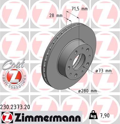 Zimmermann 230.2373.20 - Bremžu diski autospares.lv