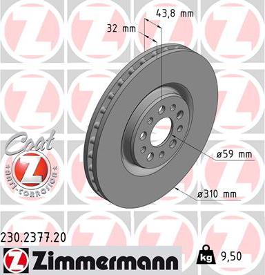 Zimmermann 230.2377.20 - Bremžu diski autospares.lv