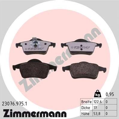 Zimmermann 23076.975.1 - Bremžu uzliku kompl., Disku bremzes autospares.lv