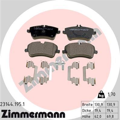 Zimmermann 23144.195.1 - Bremžu uzliku kompl., Disku bremzes www.autospares.lv