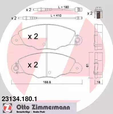 Zimmermann 23134.180.1 - Bremžu uzliku kompl., Disku bremzes www.autospares.lv