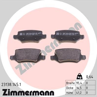 Zimmermann 23138.145.1 - Bremžu uzliku kompl., Disku bremzes autospares.lv