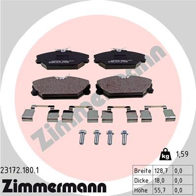 Zimmermann 23172.180.1 - Bremžu uzliku kompl., Disku bremzes autospares.lv