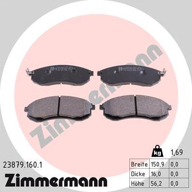 Zimmermann 23879.160.1 - Bremžu uzliku kompl., Disku bremzes www.autospares.lv