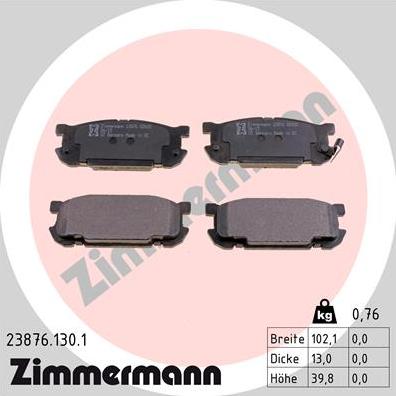 Zimmermann 23876.130.1 - Bremžu uzliku kompl., Disku bremzes www.autospares.lv