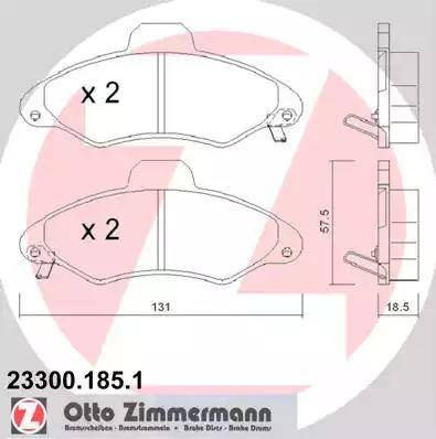 Zimmermann 23300.185.1 - Bremžu uzliku kompl., Disku bremzes www.autospares.lv