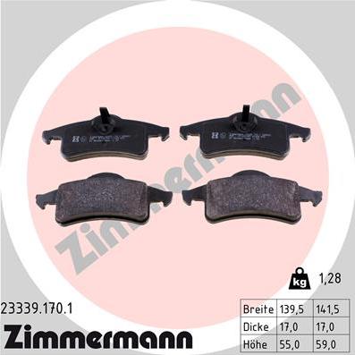 Zimmermann 23339.170.1 - Bremžu uzliku kompl., Disku bremzes www.autospares.lv