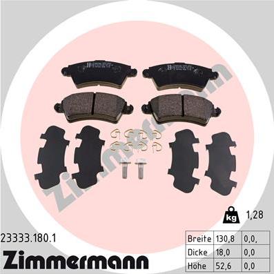 Zimmermann 23333.180.1 - Bremžu uzliku kompl., Disku bremzes autospares.lv