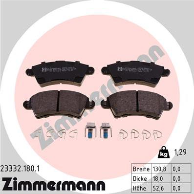 Zimmermann 23332.180.1 - Bremžu uzliku kompl., Disku bremzes www.autospares.lv