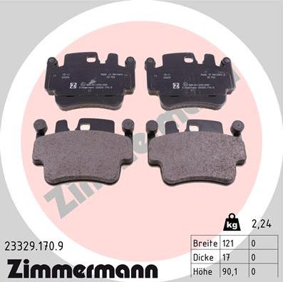 Zimmermann 23329.170.9 - Bremžu uzliku kompl., Disku bremzes autospares.lv