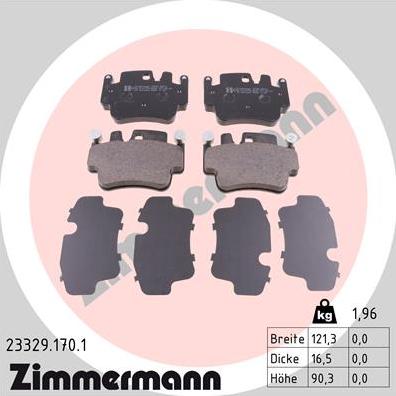 Zimmermann 23329.170.1 - Bremžu uzliku kompl., Disku bremzes autospares.lv