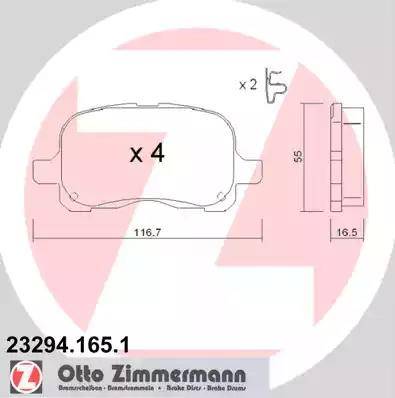 Zimmermann 23294.165.1 - Brake Pad Set, disc brake www.autospares.lv