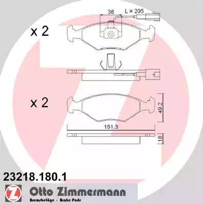 Zimmermann 23218.180.1 - Bremžu uzliku kompl., Disku bremzes www.autospares.lv