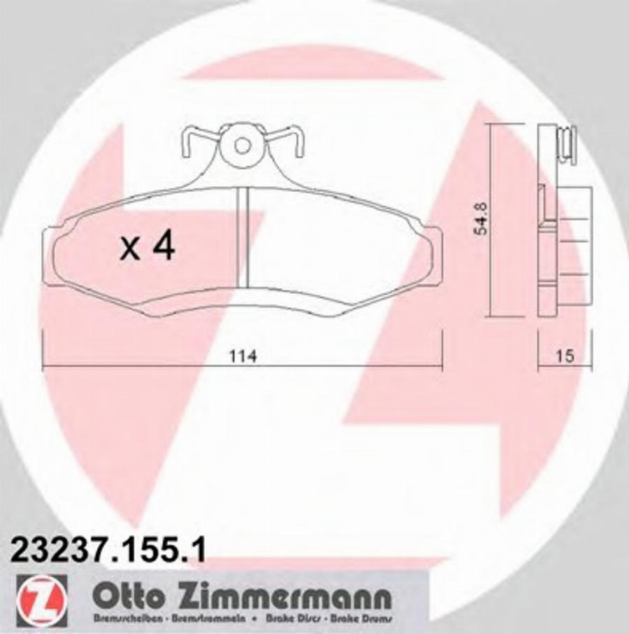 Zimmermann 23237.155.1 - Bremžu uzliku kompl., Disku bremzes www.autospares.lv