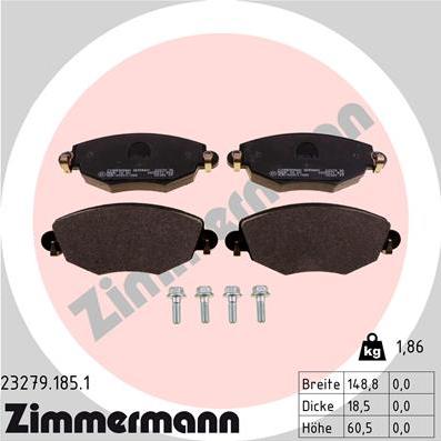 Zimmermann 23279.185.1 - Bremžu uzliku kompl., Disku bremzes autospares.lv