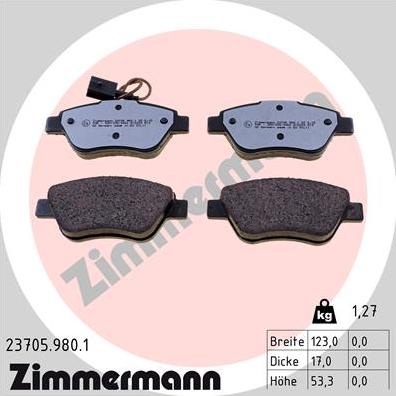 Zimmermann 23705.980.1 - Bremžu uzliku kompl., Disku bremzes autospares.lv