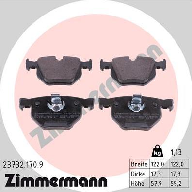 Zimmermann 23732.170.9 - Bremžu uzliku kompl., Disku bremzes www.autospares.lv