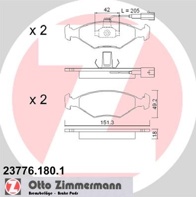 Zimmermann 23776.180.1 - Bremžu uzliku kompl., Disku bremzes www.autospares.lv