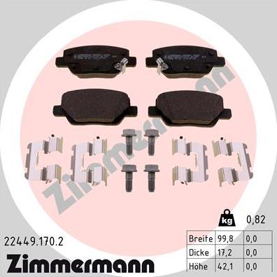 Zimmermann 22449.170.2 - Bremžu uzliku kompl., Disku bremzes www.autospares.lv