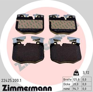 Zimmermann 22425.200.1 - Bremžu uzliku kompl., Disku bremzes www.autospares.lv