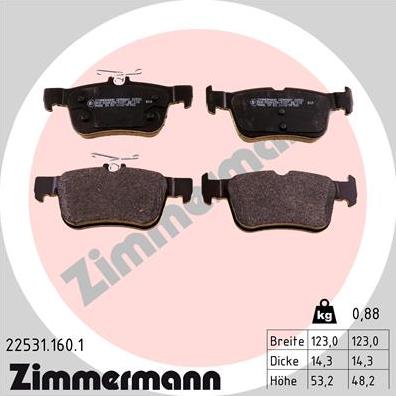 Zimmermann 22531.160.1 - Bremžu uzliku kompl., Disku bremzes www.autospares.lv