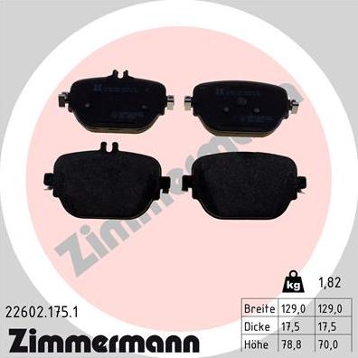 Zimmermann 22602.175.1 - Bremžu uzliku kompl., Disku bremzes www.autospares.lv