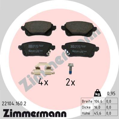 Zimmermann 22104.160.2 - Bremžu uzliku kompl., Disku bremzes www.autospares.lv