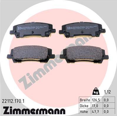 Zimmermann 22112.170.1 - Bremžu uzliku kompl., Disku bremzes www.autospares.lv