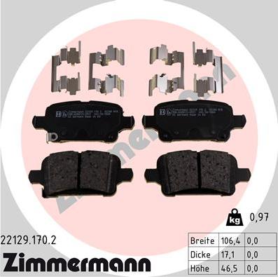 Zimmermann 22129.170.2 - Bremžu uzliku kompl., Disku bremzes www.autospares.lv