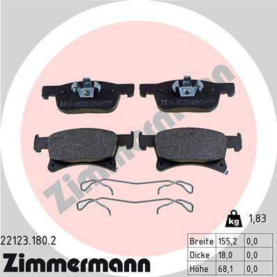 Zimmermann 22123.180.2 - Bremžu uzliku kompl., Disku bremzes www.autospares.lv