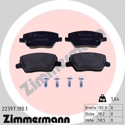 Zimmermann 22397.190.1 - Bremžu uzliku kompl., Disku bremzes autospares.lv