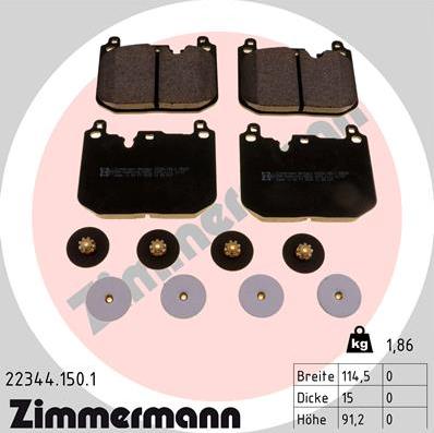 Zimmermann 22344.150.1 - Bremžu uzliku kompl., Disku bremzes www.autospares.lv