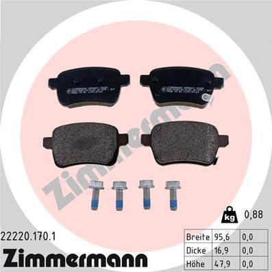 Zimmermann 22220.170.1 - Bremžu uzliku kompl., Disku bremzes www.autospares.lv