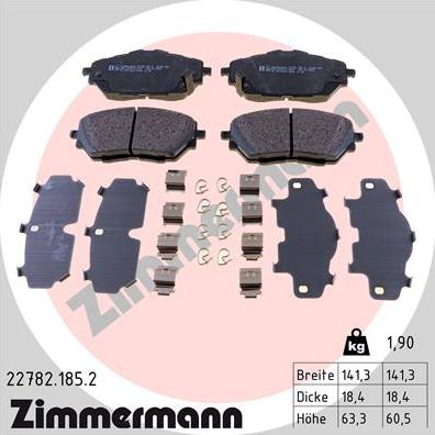 Zimmermann 22782.185.2 - Bremžu uzliku kompl., Disku bremzes www.autospares.lv