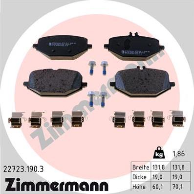 Zimmermann 22723.190.3 - Bremžu uzliku kompl., Disku bremzes www.autospares.lv