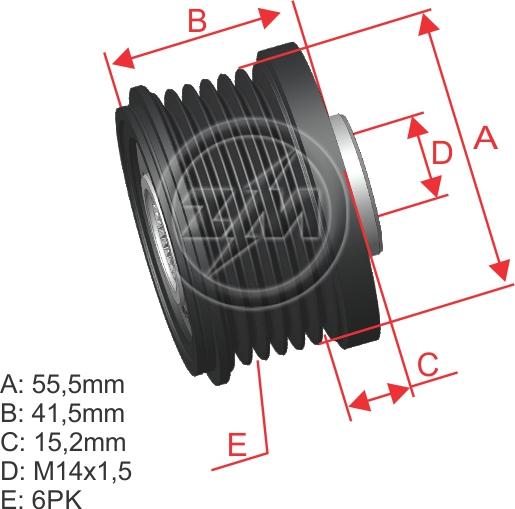 ZM ZM 96.005.51 - Piedziņas skriemelis, Ģenerators www.autospares.lv