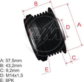 ZM ZM 96.005.09 - Шкив генератора, муфта www.autospares.lv