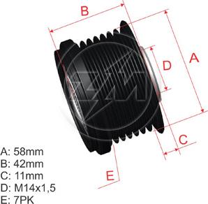 ZM ZM 96.005.08 - Piedziņas skriemelis, Ģenerators autospares.lv