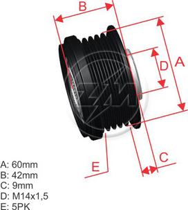 ZM ZM 96.005.19 - Шкив генератора, муфта www.autospares.lv