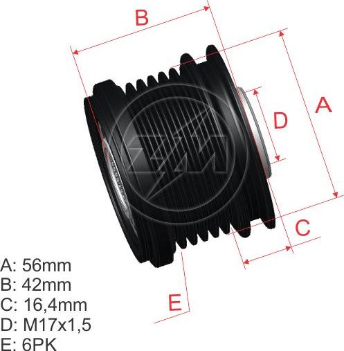 ZM ZM 96.005.39 - Шкив генератора, муфта www.autospares.lv