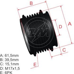 ZM ZM 96.005.31 - Шкив генератора, муфта www.autospares.lv