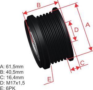 ZM ZM 96.005.26 - Шкив генератора, муфта www.autospares.lv