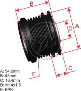 ZM ZM 96.005.21 - Шкив генератора, муфта www.autospares.lv