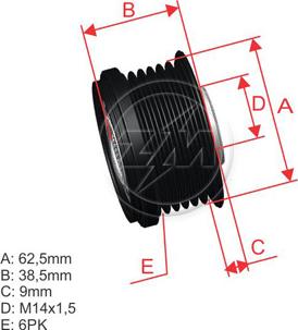 ZM ZM 96.005.22 - Шкив генератора, муфта www.autospares.lv