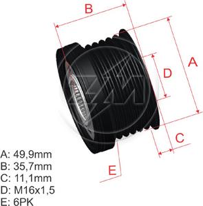 ZM ZM 96.000.43 - Шкив генератора, муфта www.autospares.lv